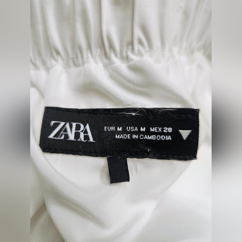 Zara White 100% Cotton Balloon Hem Midi Skirt - Size M - Trending Bubble Skirt - Picture 8 of 12